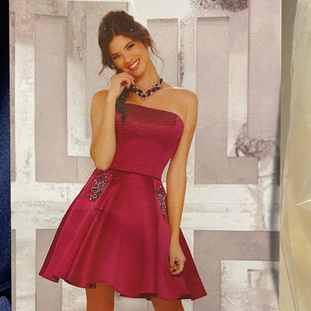 NBW Navy Morilee Strapless Short Dress - Picture 3 of 3